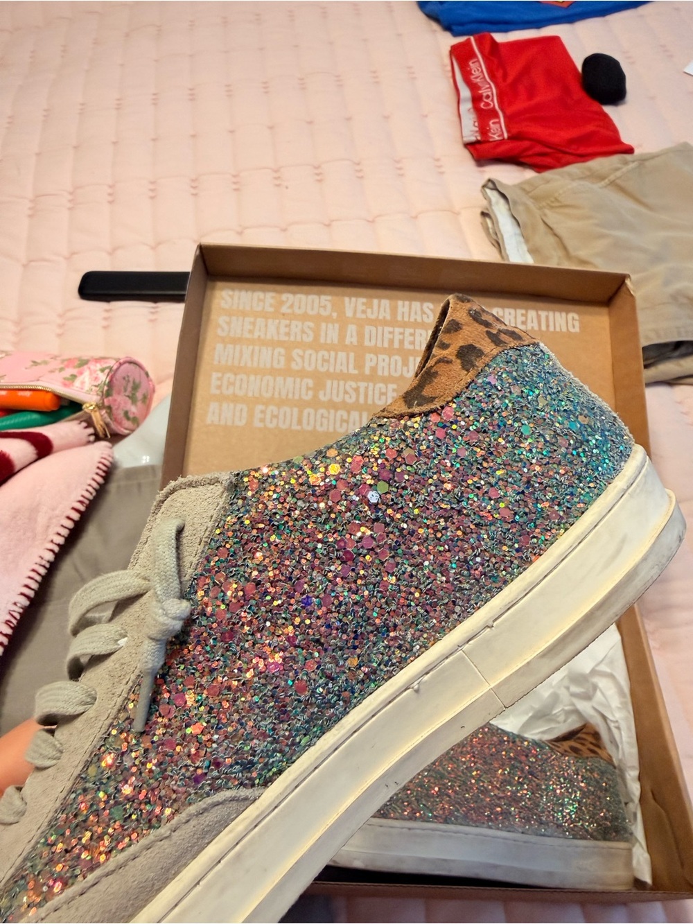 P448 Glitter Low-Top Sneakers in Multi-Color - Picture 9 of 11